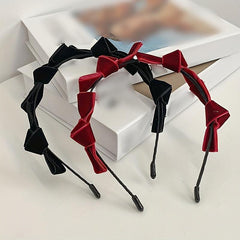Velvet Bow Headband Vintage Hair Accessory for Girls Women