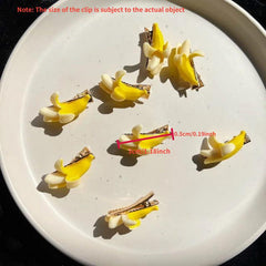 4pcs Fruit Series Hair Clip Banana Duck Billed Clip For Women Girls