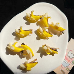 4pcs Fruit Series Hair Clip Banana Duck Billed Clip For Women Girls