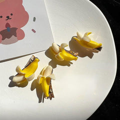 4pcs Fruit Series Hair Clip Banana Duck Billed Clip For Women Girls