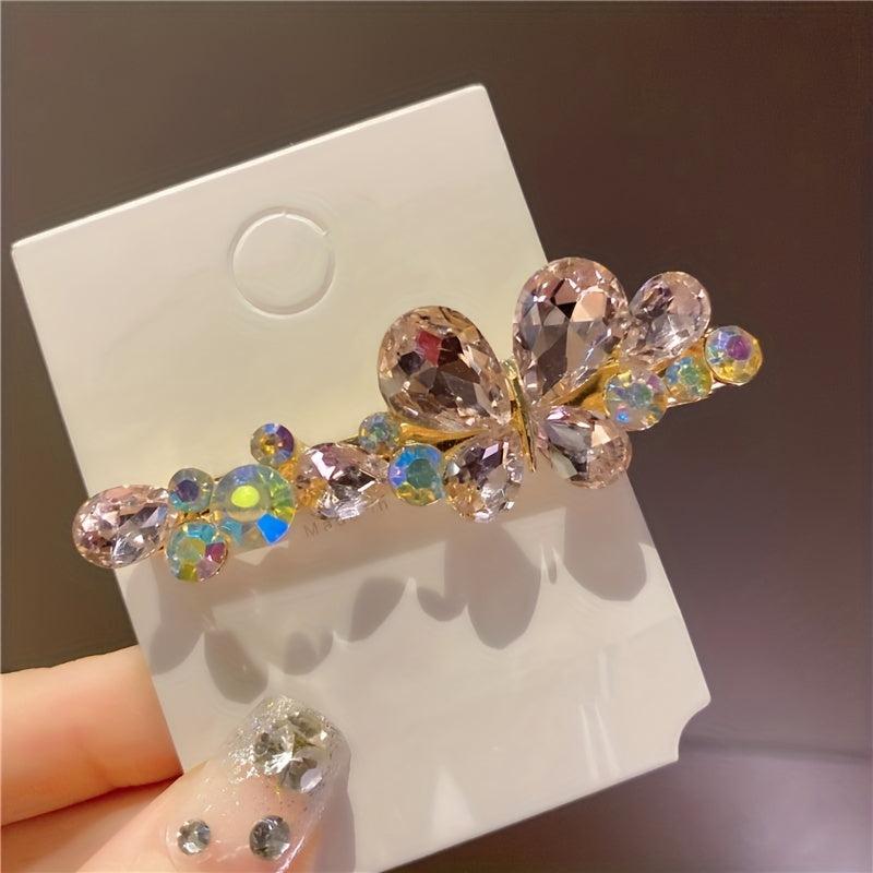 Colorful Rhinestone Butterfly Hair Clip Y2K Hair Accessory