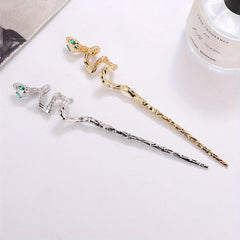 Snake Shaped Hair Stick Alloy Hair Stick Punk Hair Pin Women Girls Hair Pin