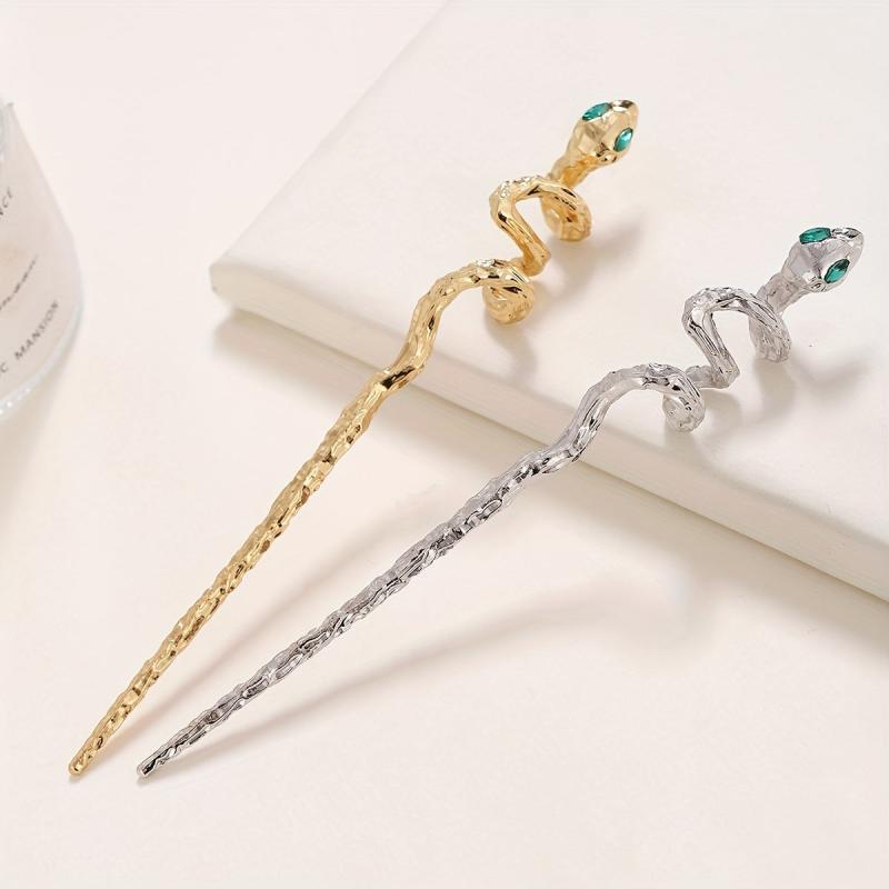 Snake Shaped Hair Stick Alloy Hair Stick Punk Hair Pin Women Girls Hair Pin