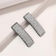 2pcs Faux Pearl Snap Clip Rectangle Hair Clip Women Girls Hair Accessories