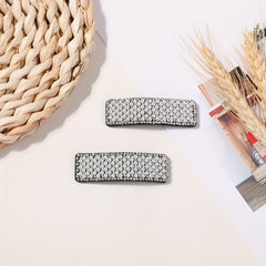 2pcs Faux Pearl Snap Clip Rectangle Hair Clip Women Girls Hair Accessories