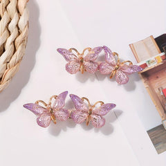 Gradient Butterfly Hair Clip Resin Duck Bill Clip for Side Hair Bangs Braids