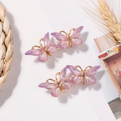 Gradient Butterfly Hair Clip Resin Duck Bill Clip for Side Hair Bangs Braids