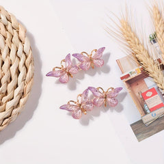 Gradient Butterfly Hair Clip Resin Duck Bill Clip for Side Hair Bangs Braids
