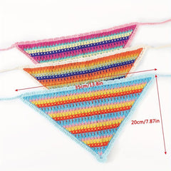 Boho Crochet Flower Bandana Colorful Hair Headscarf Turban