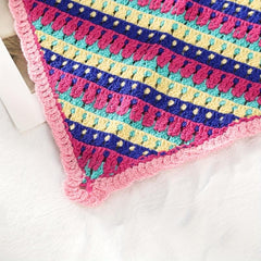 Boho Crochet Flower Bandana Colorful Hair Headscarf Turban
