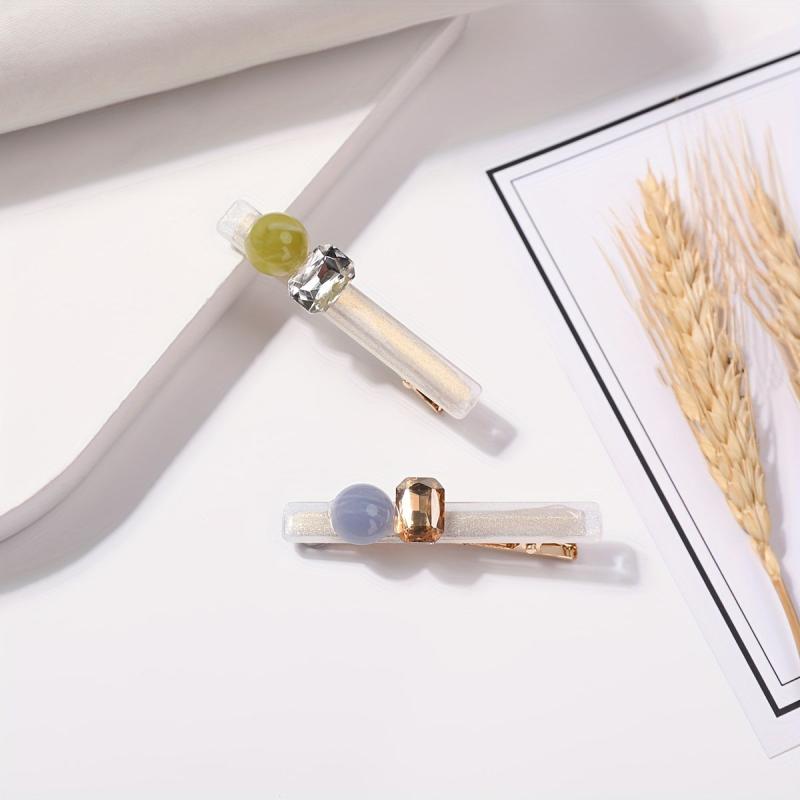 2pcs Jelly Transparent Hair Clip Crystal Duck Billed Clip Style Hair Clip