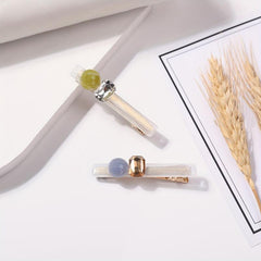 2pcs Jelly Transparent Hair Clip Crystal Duck Billed Clip Style Hair Clip