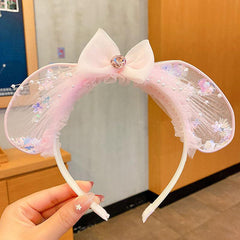 Pink Spring Princess Headband Rabbit Ears Non-slip Girls Hair Accessories