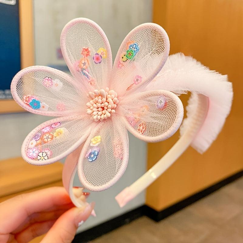 Pink Spring Princess Headband Rabbit Ears Non-slip Girls Hair Accessories