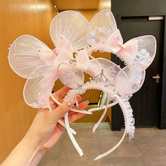 Pink Spring Princess Headband Rabbit Ears Non-slip Girls Hair Accessories