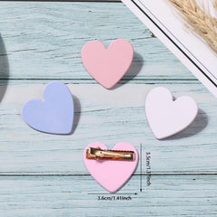 Macaroon Hair Clip Heart Shaped Duck Billed Clip Sweet Hair Accessories