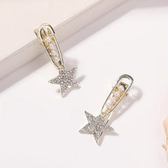 2pcs Rhinestone Star Hair Clips for Women Girls