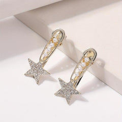 2pcs Rhinestone Star Hair Clips for Women Girls