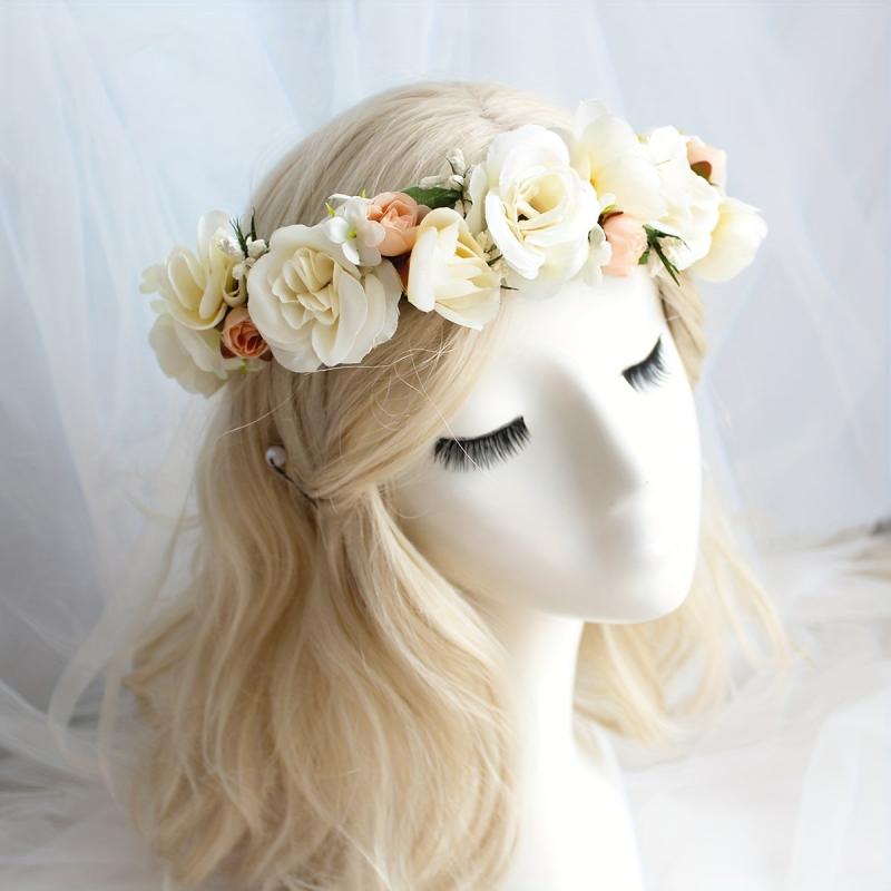 Boho Flower Leaf Berry Wreath Headband for Party Wedding