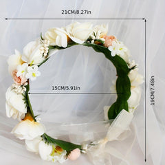 Boho Flower Leaf Berry Wreath Headband for Party Wedding