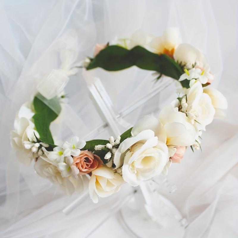 Boho Flower Leaf Berry Wreath Headband for Party Wedding