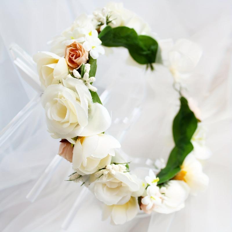Boho Flower Leaf Berry Wreath Headband for Party Wedding
