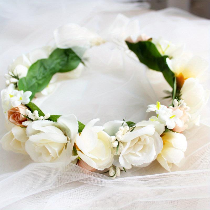 Boho Flower Leaf Berry Wreath Headband for Party Wedding