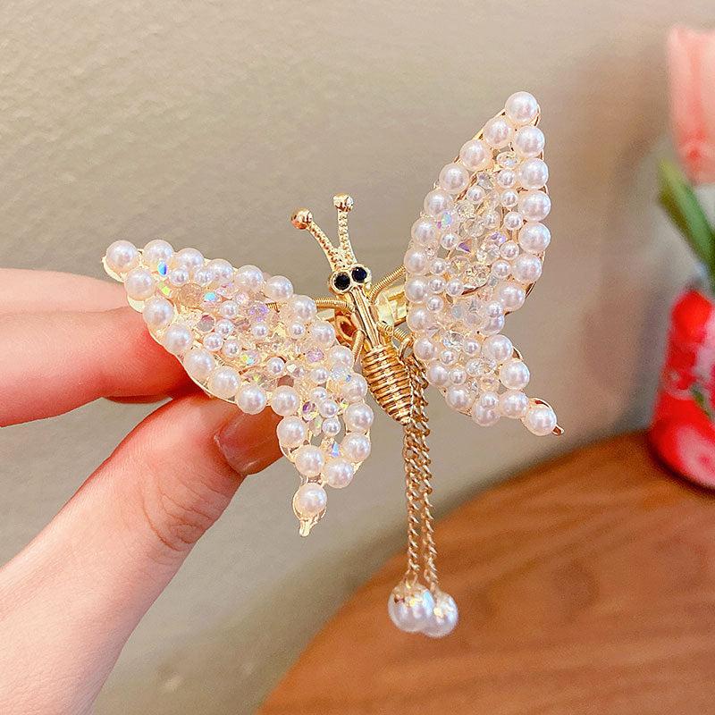 Metal Butterfly Hair Clips Glitter Hairpin Rhinestone Long Hair Clip