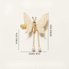 Metal Butterfly Hair Clips Glitter Hairpin Rhinestone Long Hair Clip