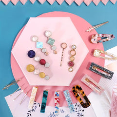 Faux Pearl Acrylic Aci Hair Clip Set for Women