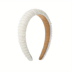 Faux Pearl Head Hoop Sponge Headband Hair Band Seamless