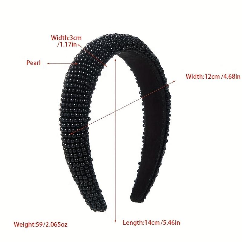 Faux Pearl Head Hoop Sponge Headband Hair Band Seamless