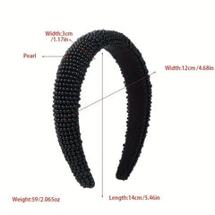 Faux Pearl Head Hoop Sponge Headband Hair Band Seamless