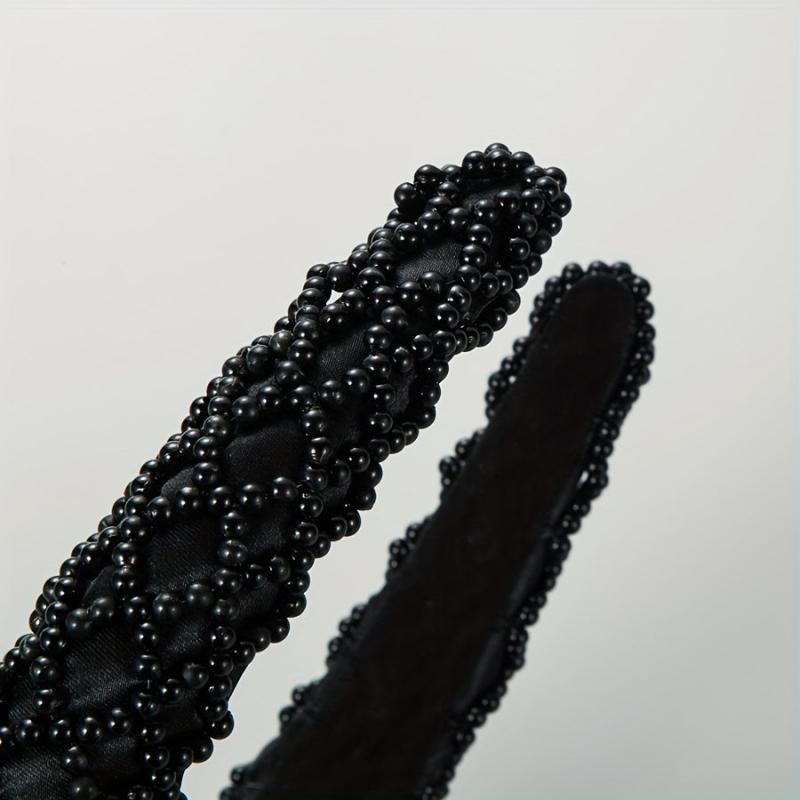Faux Pearl Head Hoop Sponge Headband Hair Band Seamless