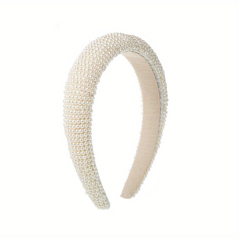 Faux Pearl Head Hoop Sponge Headband Hair Band Seamless