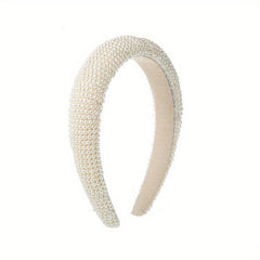 Faux Pearl Head Hoop Sponge Headband Hair Band Seamless
