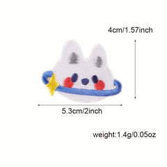 5pcs Rabbit And Cloud Embroidered Patch Stickers Self adhesive Fabric Stickers