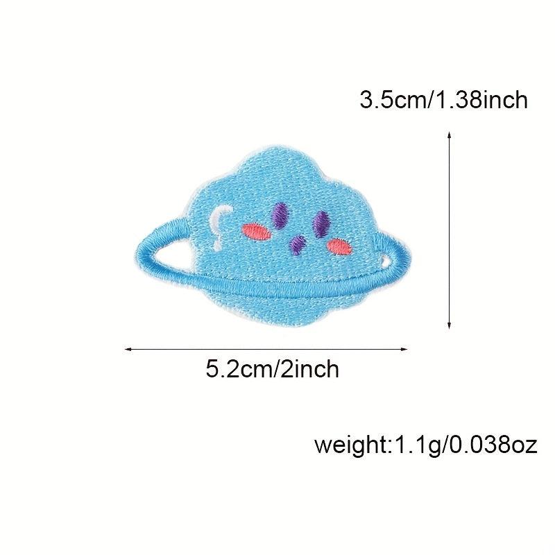 5pcs Rabbit And Cloud Embroidered Patch Stickers Self adhesive Fabric Stickers