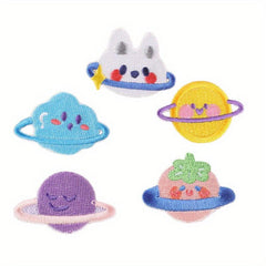 5pcs Rabbit And Cloud Embroidered Patch Stickers Self adhesive Fabric Stickers