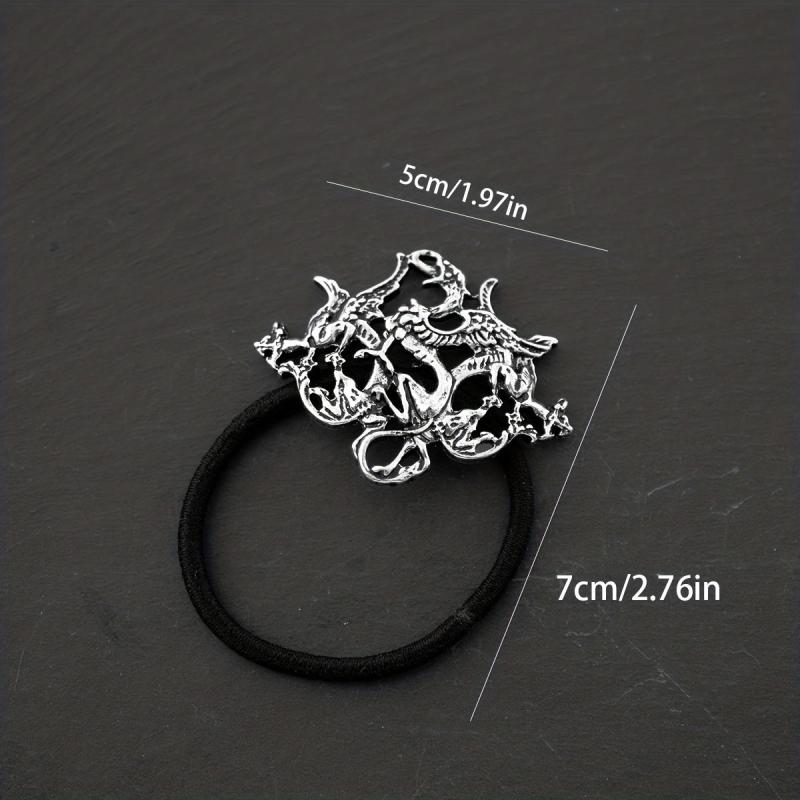 Ancient Alloy Hair Tie Dragon Decor Hair Ring Elastic Ponytail Holder
