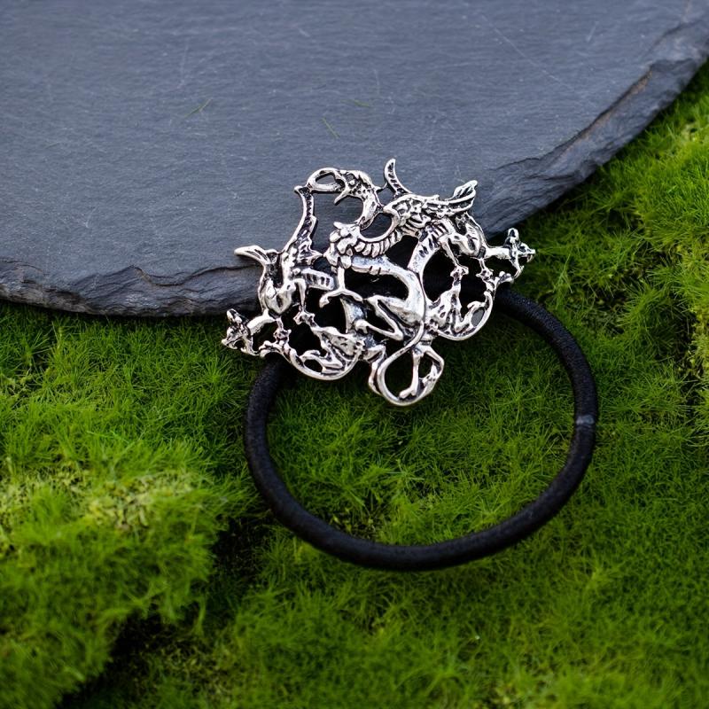 Ancient Alloy Hair Tie Dragon Decor Hair Ring Elastic Ponytail Holder