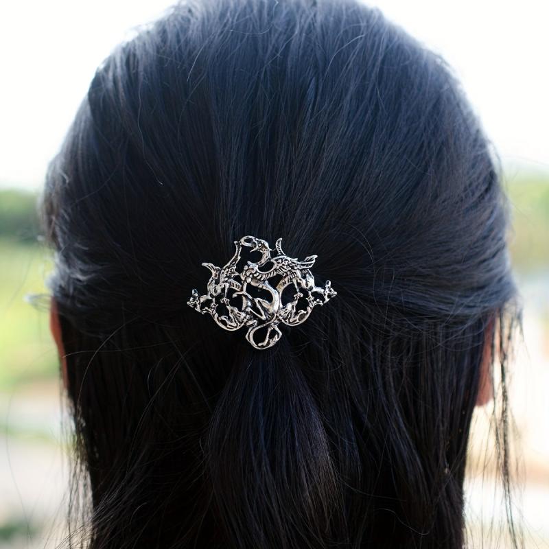 Ancient Alloy Hair Tie Dragon Decor Hair Ring Elastic Ponytail Holder