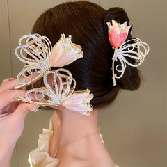 Rhinestone Butterfly Hair Clip Alloy Hair Claw Headwear Accessories