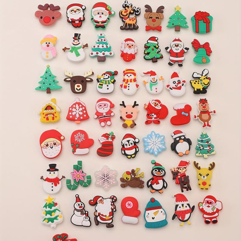 50 Pcs Cartoon Shoes Buckle PVC Christmas Shoe Charms DIY Accessories