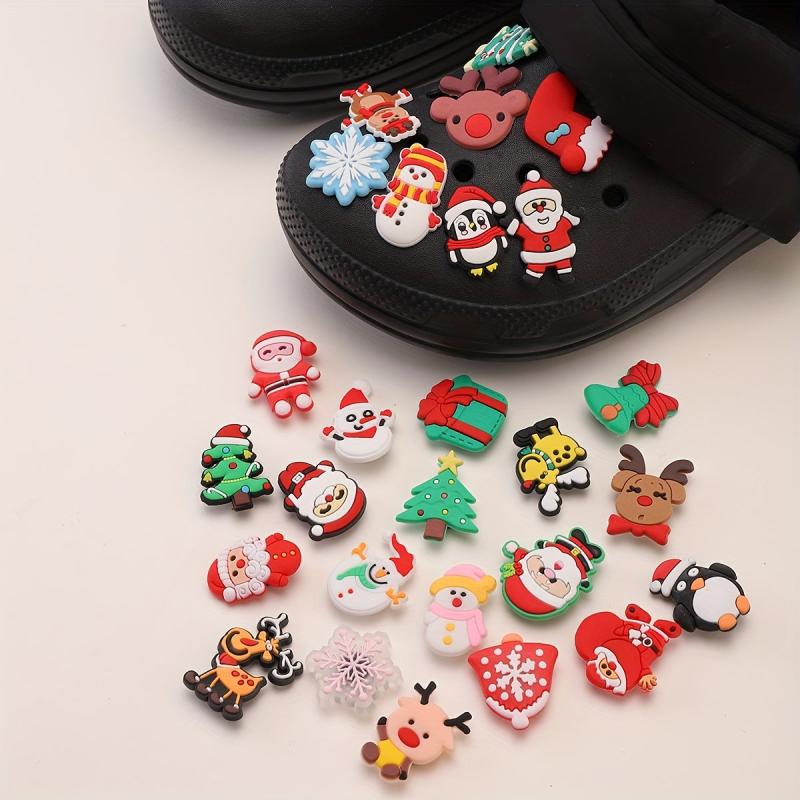 50 Pcs Cartoon Shoes Buckle PVC Christmas Shoe Charms DIY Accessories