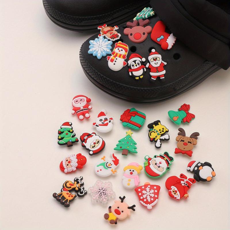 50 Pcs Cartoon Shoes Buckle PVC Christmas Shoe Charms DIY Accessories