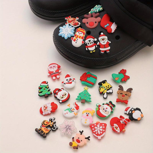 50 Pcs Cartoon Shoes Buckle PVC Christmas Shoe Charms DIY Accessories