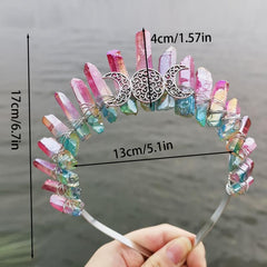 Moon Crystal Crown Tiara Celestial Wedding Crown Magical Headpiece