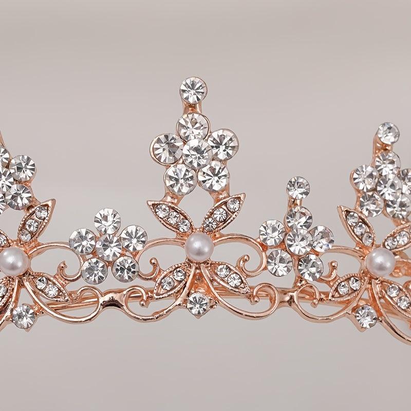 Vintage Golden Bride Queen Crown Princess Headwear Rhinestone Headband
