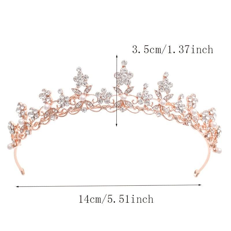 Vintage Golden Bride Queen Crown Princess Headwear Rhinestone Headband